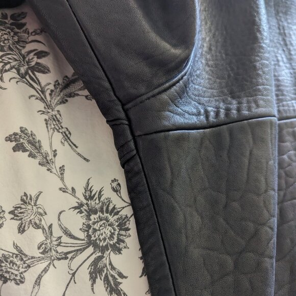 Black Leather Bomber Jacket - Picture 12 of 16